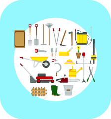 gardening gardening tool kit. illustration for web and mobile design.