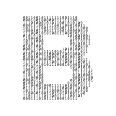 Wall Mural - Letter B made from binary code digits. Technology background