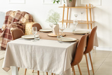 Served Table In Modern Dining Room