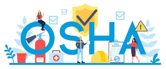 osha typographic header concept. occupational safety and health