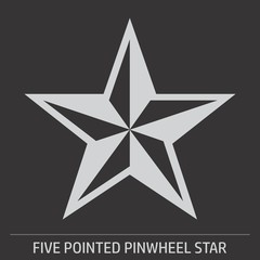 Wall Mural - Five pointed pinwheel star icon