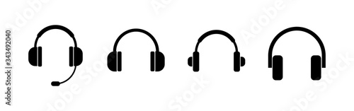 Fotografía Headphone icons set. Headphone vector icon. Call us. Contact us