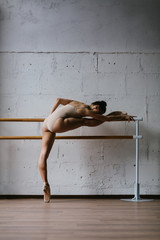 Wall Mural - Beautiful ballerina training in the class