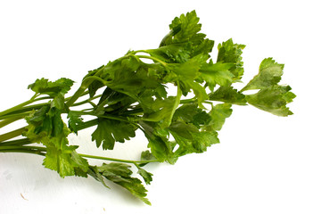 Wall Mural - fresh celery isolated on white background