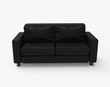 © hulusi - Black fabric double sofa. Isolated on white. Clipping path. 3D Rendering.