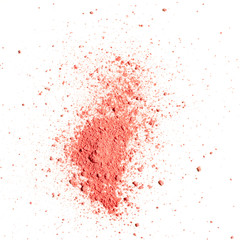 Wall Mural - Pink red crushed powder isolated on white background.