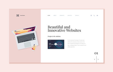 Website template design. Modern vector illustration concept of web page design for website and mobile website development. Easy to edit and customize.