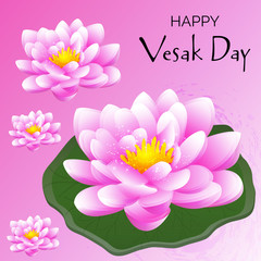 Poster - Vector illustration of a background or poster for celebrate Happy Vesak day or Buddha Purnima.