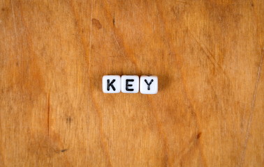 cube words on the wooden table