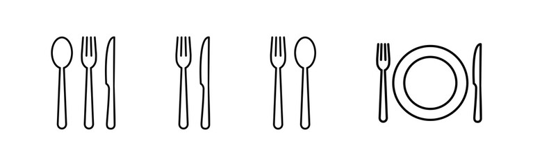 Wall Mural - Restaurant icons set.Fork, Spoon, and Knife icon. food icon. Eat. cooking icon