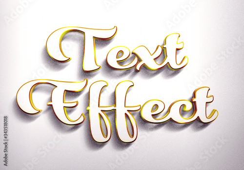 Download Golden And White 3d Text Effect Mockup Stock Template Adobe Stock