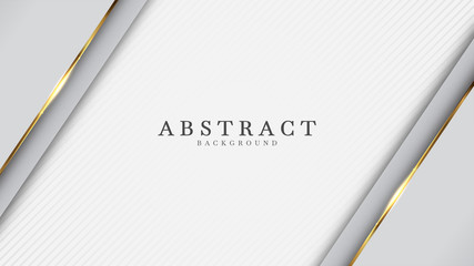 White  abstract background luxury with line gold 3d paper cut style. vector illustration about design modern concept.