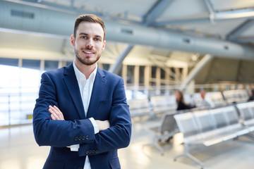 Canvas Print - Confident business man with crossed arms