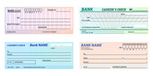 Set Of Isolated Vector Bank Check,banking Cheque