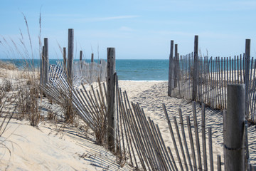  Pathway to deserted COVID beach in Rehoboth Beach, Delaware