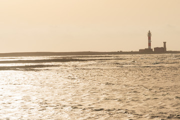 Wall Mural - sunset on the surfers beach of Fuerteventura canary island in Spain