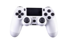 White Video Game Joystick Gamepad Isolated On A White Background