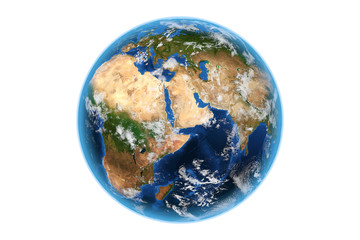 Poster - View of Planete Earth World Globe from Space. Elements of this image furnished by NASA. 3d Rendering