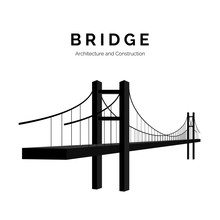 Bridge Architecture And Constructions. Bridge Icon Or Simple Logo. Modern Building Connection. Vector Illustration
