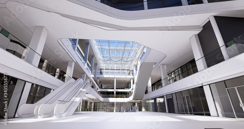 Cuadros en Lienzo Concept visualization empty public space of a large shopping mall