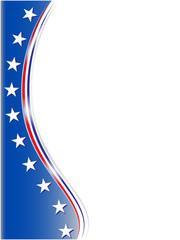 Wall Mural - Abstract USA flag symbols wave pattern frame border design template with empty space for your text.