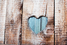Close-up Of Heart Shape On Wooden Wall