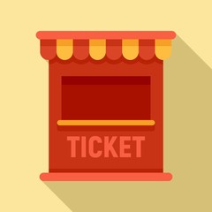 Canvas Print - Ticket circus box icon. Flat illustration of ticket circus box vector icon for web design