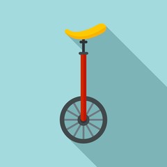 Sticker - Unicycle circus icon. Flat illustration of unicycle circus vector icon for web design