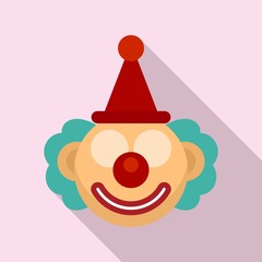 Poster - Circus clown icon. Flat illustration of circus clown vector icon for web design