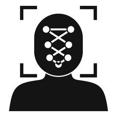 Sticker - Man face recognition icon. Simple illustration of man face recognition vector icon for web design isolated on white background