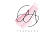 © ankreative - AA a Letters Logo with Pastel Watercolor Acquarella Brush Stroke.