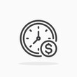 Time is money icon in line style. Editable stroke.
