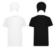 © marijaobradovic - White and black t shirt and baseball cap. vector illustration