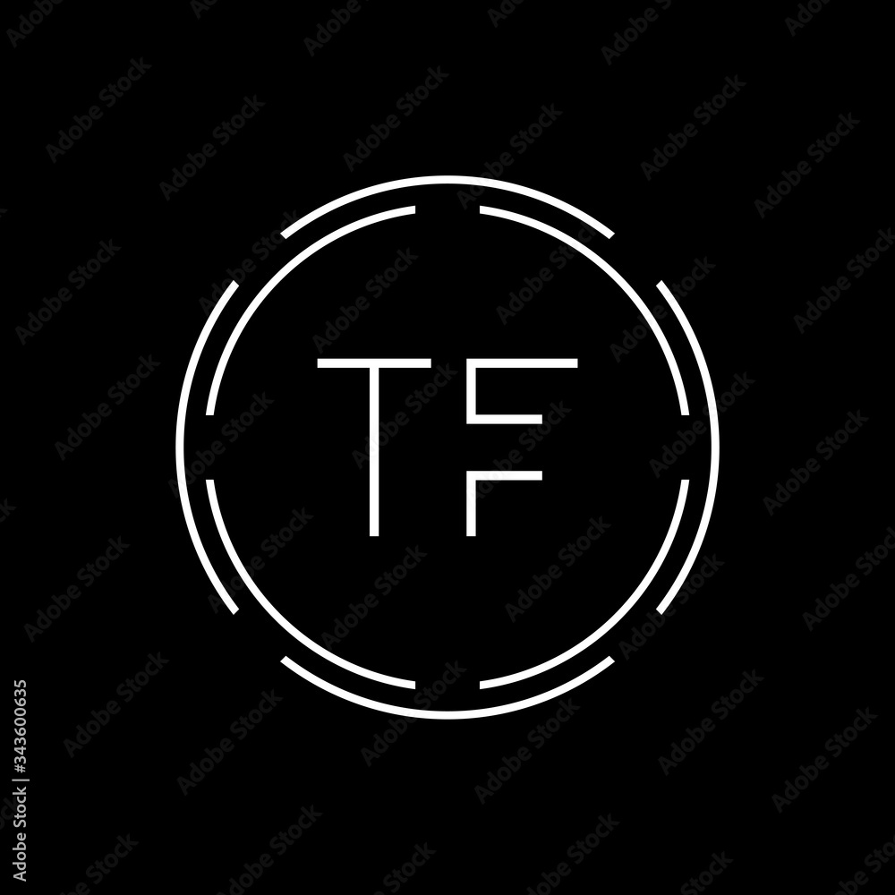Initial Letter TF Logo Creative Typography Vector Template. Circle ...