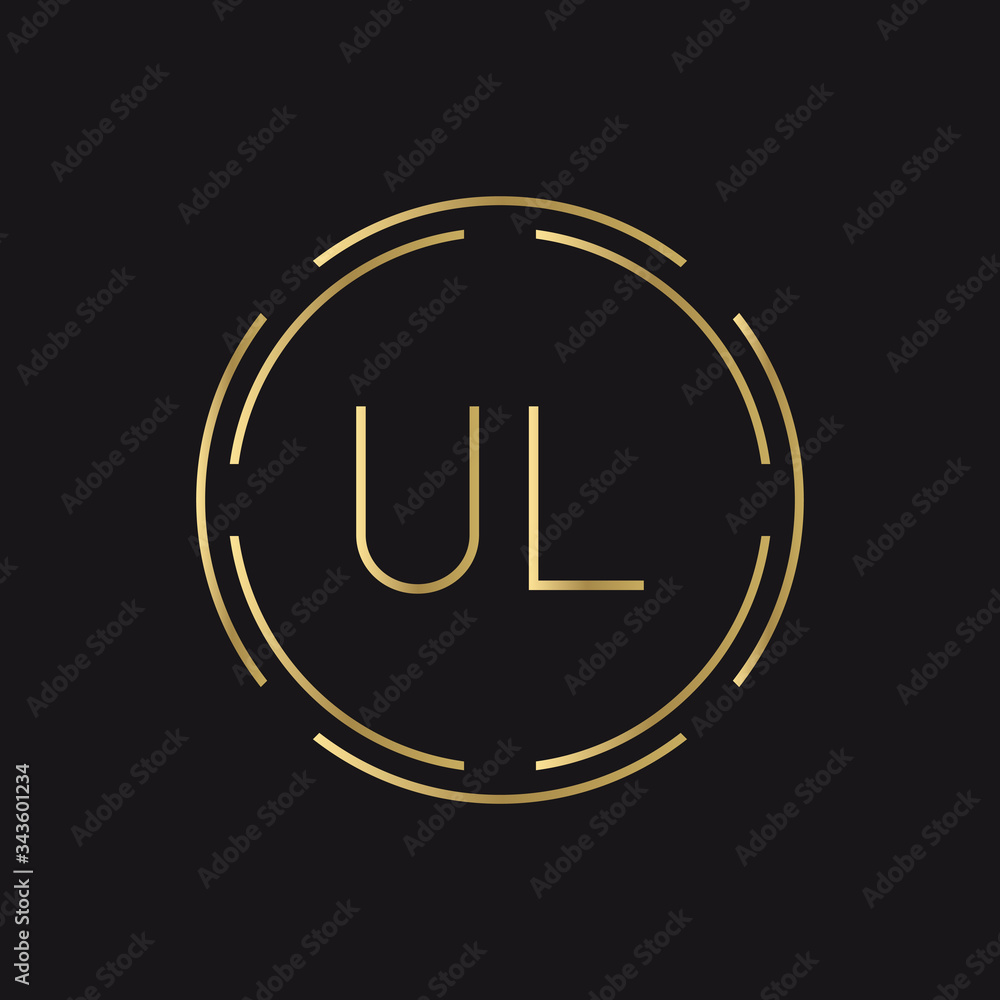 Initial UL Logo Creative Typography Vector Template. Digital Abstract Letter UL Logo Design - obrazy, fototapety, plakaty 