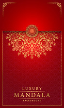 Luxury Ornamental Mandala Design Background With Golden Arabesque Pattern Arabic Islamic East Style	
