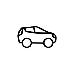 Poster - Car Icon, Automobile symbol in outline style on white background