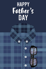 Poster - happy fathers day card with male shirt and eyeglasses