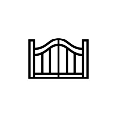 Poster - Gate vector icon, gate icon symbol sign in outline, lineart style on white background