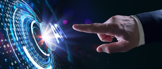 API - Application Programming Interface. Software development tool. Business, modern technology, internet and networking concept