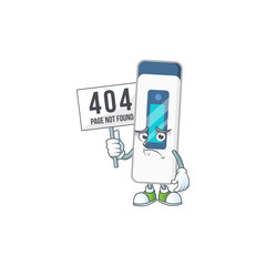 Sticker - Sad face of digital thermometer cartoon character raised up 404 boards