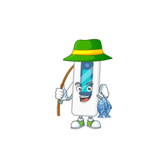 Poster - A Picture of digital thermometer fisher mascot design catch a fish