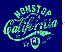 Non Stop California Route 66 Print Embroidery Design Vector Art