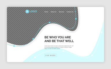 Wall Mural - Modern business blue landing page or homepage design templates