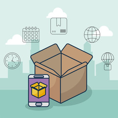 Wall Mural - parcel delivery tracking on the smartphone