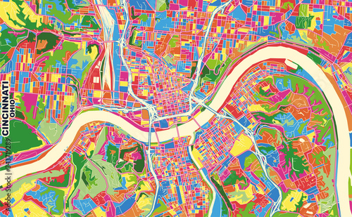 Cincinnati Ohio U S A Colorful Vector Map Buy This Stock Vector And Explore Similar Vectors At Adobe Stock Adobe Stock