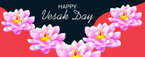 Poster - Vector illustration of a background or poster for celebrate Happy Vesak day or Buddha Purnima.