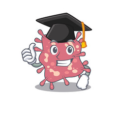 Sticker - Happy face of haemophilus ducreyi in black graduation hat for the ceremony