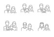 © Sir.Vector - People avatar flat icons. Vector illustration included icon as man, female head, muslim, senior, familes and couples human face outline pictogram for user profile. Editable Stroke
