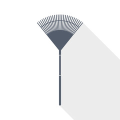 Wall Mural - Rake, gradening  tool flat design vector icon